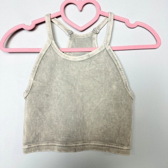 Free People NWOT Happiness Runs Crop Tank Top Stone Eagle Size XS/S - Picture 3 of 5